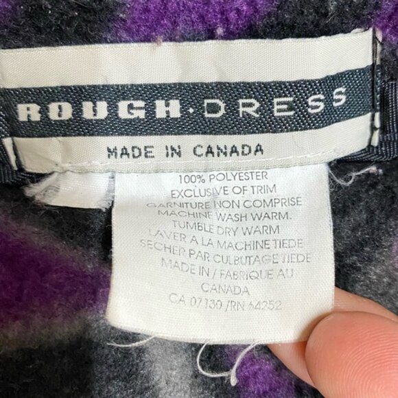 Vintage Rough Dress Purple Grey Geometric Print Half Zip Pullover Fleece XL - Picture 3 of 14